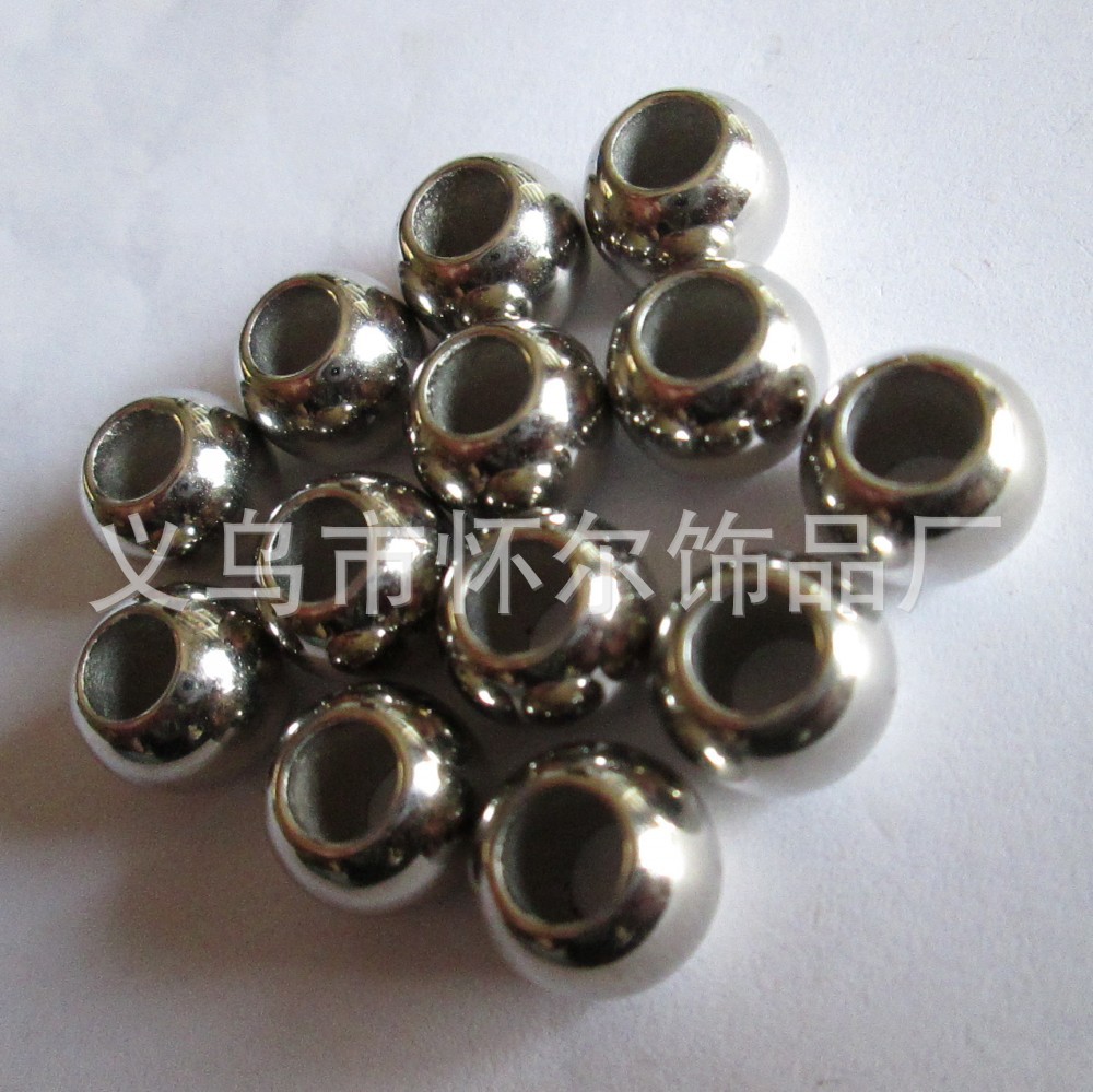 CCB电镀大孔珠 吊孔 塑料珠子合金配件 异形花 五角星 桃心珠子详情34