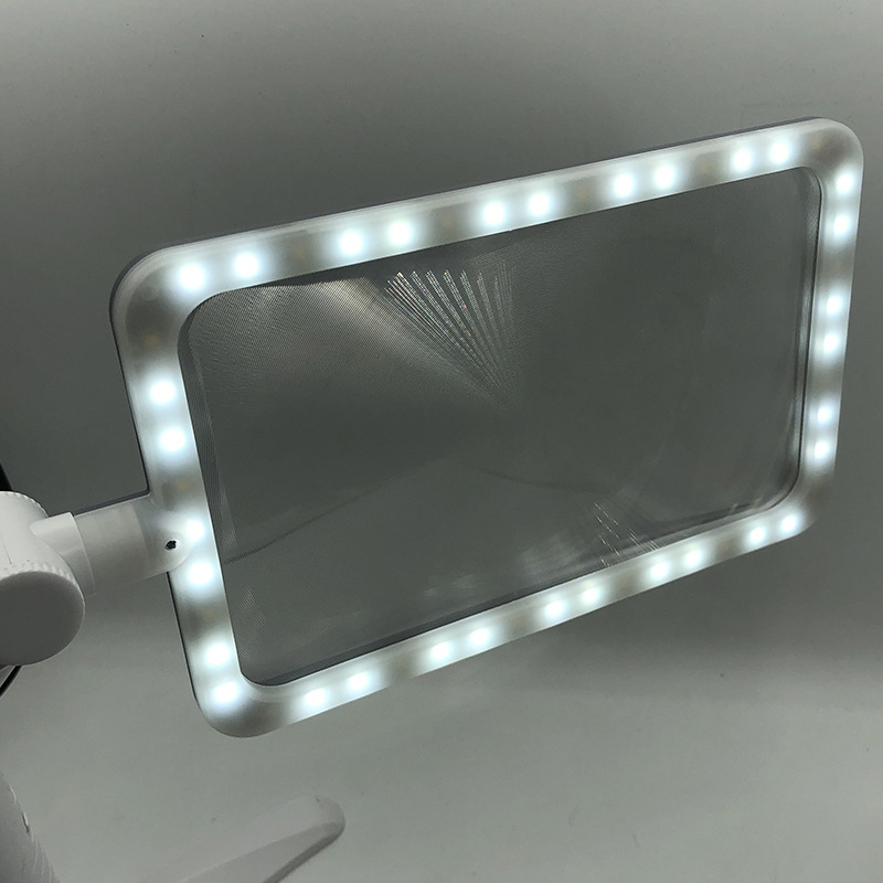 New desktop handheld 48-light three-level adjustable white warm light USB plug-in reading magnifying glass for the elderly to read newspapers pic 17