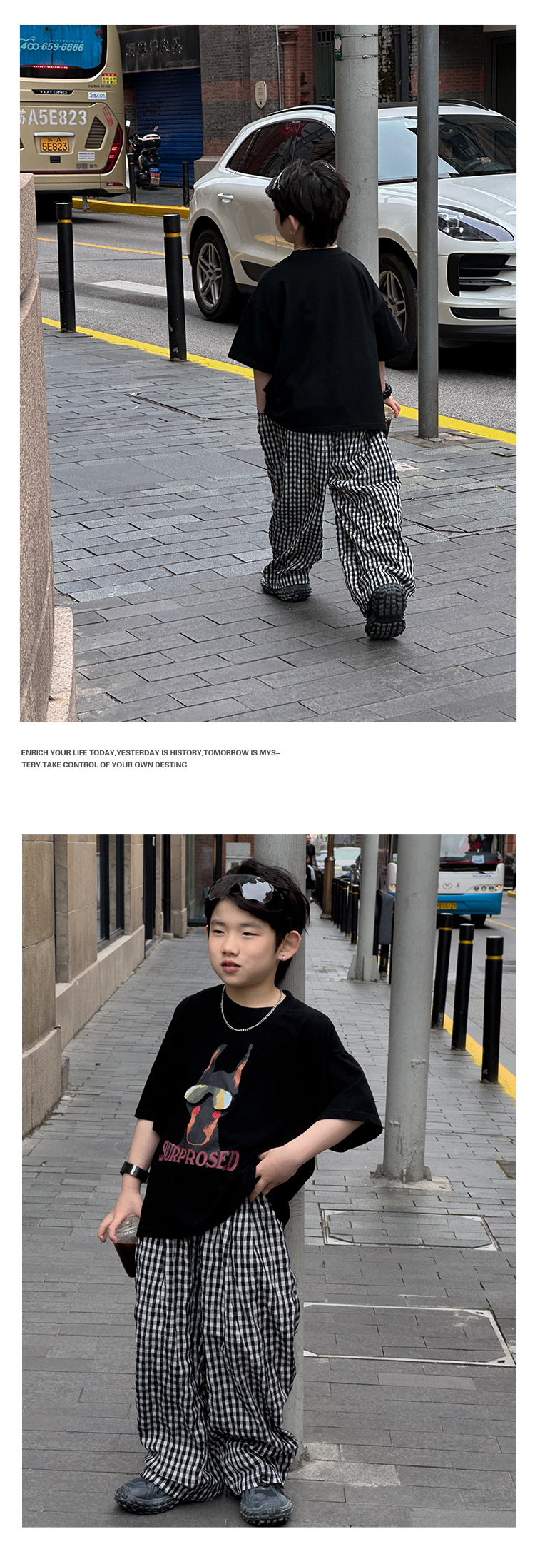 以鸿制衣男童t恤24年夏装新款上衣体恤DIY立体卡通印花短袖韩版潮详情5