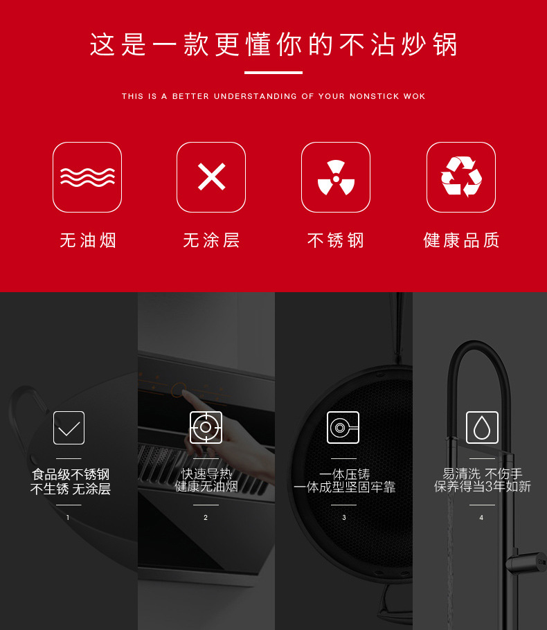 Thickened double-handled large wok, hotel and restaurant, commercial single-handled wok, household smokeless, non-stick, uncoated iron wok, special wok for stir-frying, cookware, kitchenware, hotel supplies, double-handled wok, stainless steel wok pic 7