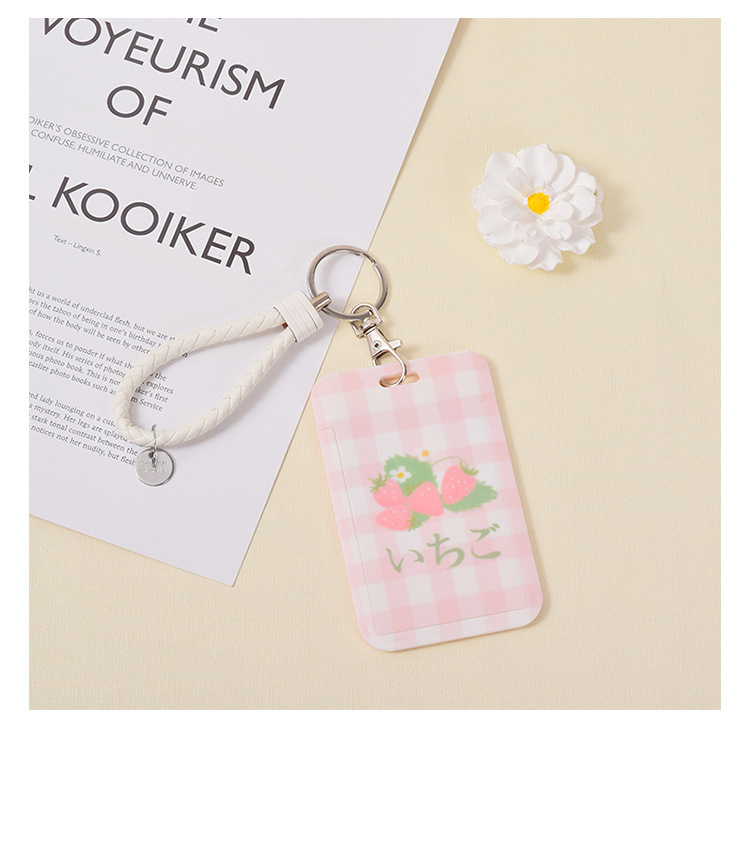 Wholesale of fresh and clean fruit ID cards, Japanese-style checkered hard card cases, student bus cards, work badges, and protective cards pic 17