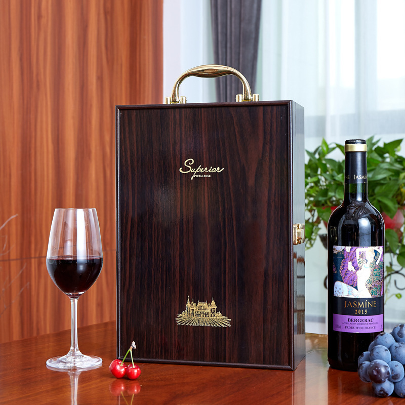 单支木制红酒盒单瓶红酒包装盒新皮盒新款葡萄酒红酒双瓶两瓶酒盒详情10