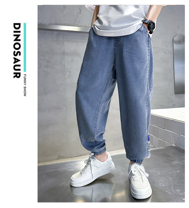 男童夏季裤子薄款天丝牛仔裤2023夏季新款男孩冰丝防蚊裤轻薄透气详情18