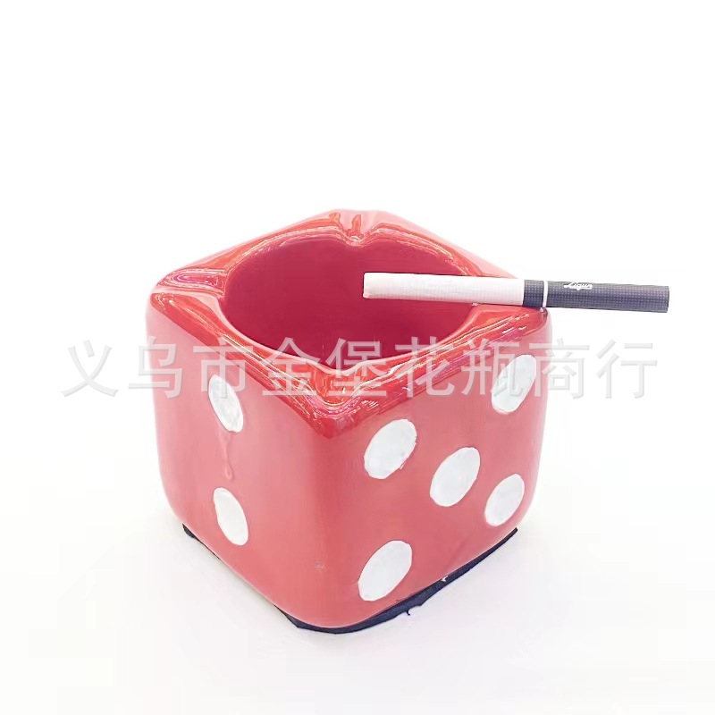 清吧KTV骰 子烟灰缸宾馆陶瓷酒吧网咖网吧酒馆四方形骰 子金堡花瓶 详情10