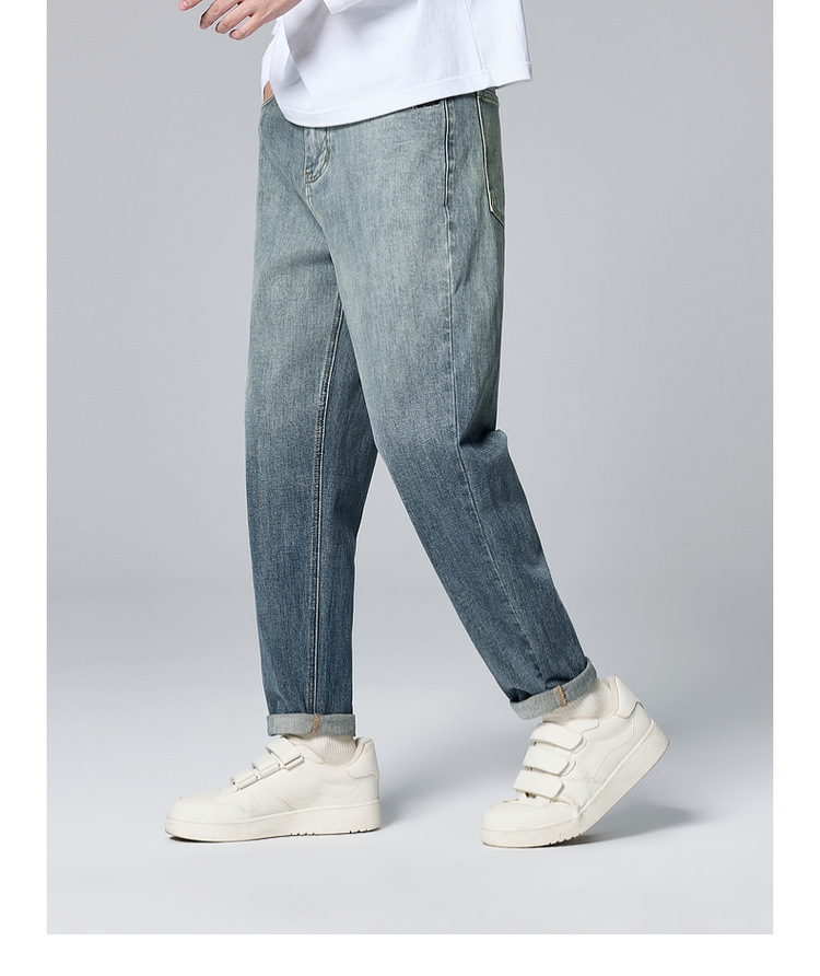 Mermack 13-ampere cotton blended washed jeans for men 2024 autumn new mid-waisted tapered long pants 97246 pic 15