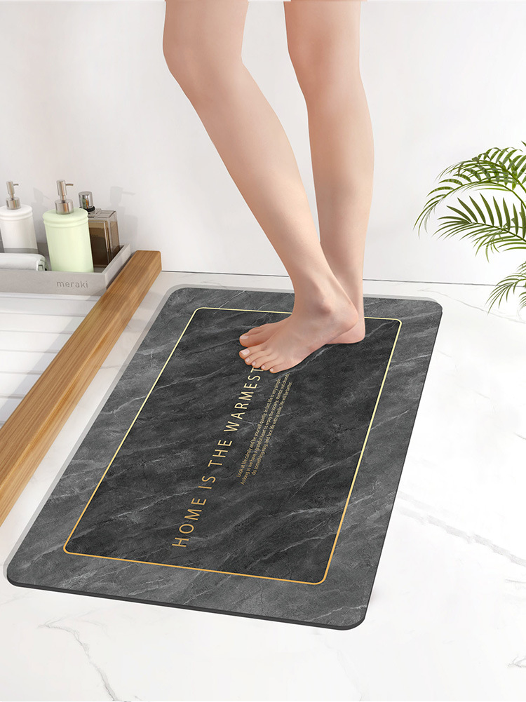 Diatom mud soft bathroom absorbent mat, marble kitchen foot mat, anti-slip absorbent floor mat at the bathroom door pic 5