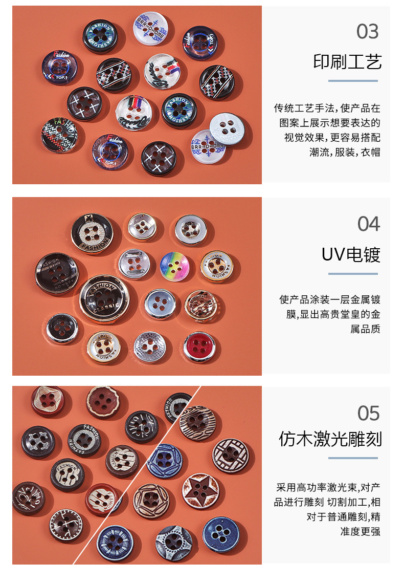 两眼树脂纽扣四眼面包扣黑白衬衫风衣树脂纽扣四眼面包扣细边透明详情4