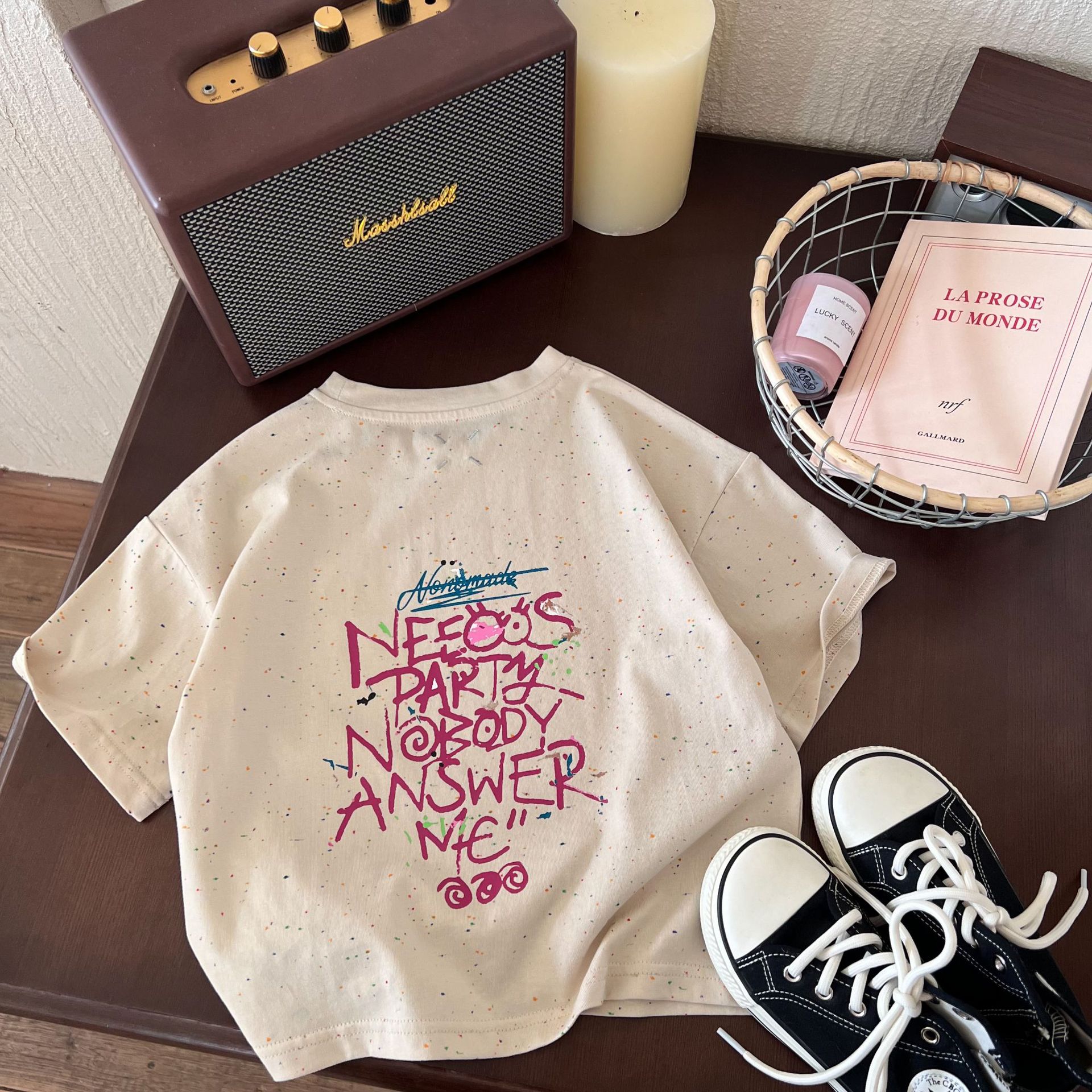 童装短袖2024夏季新款男童可爱涂鸦字母潮流T恤儿童百搭休闲短袖T详情6