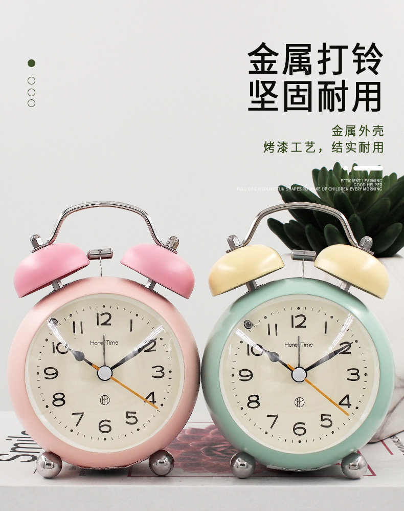 Students use large alarm clocks, metal convex chimes, table clocks, silent bedside clocks, night lights and clocks pic 7