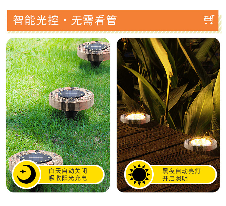 Cross-border bestsellers: Solar resin ground lamps, solar simulation stone lamps, outdoor rainproof courtyard landscape lamps pic 9