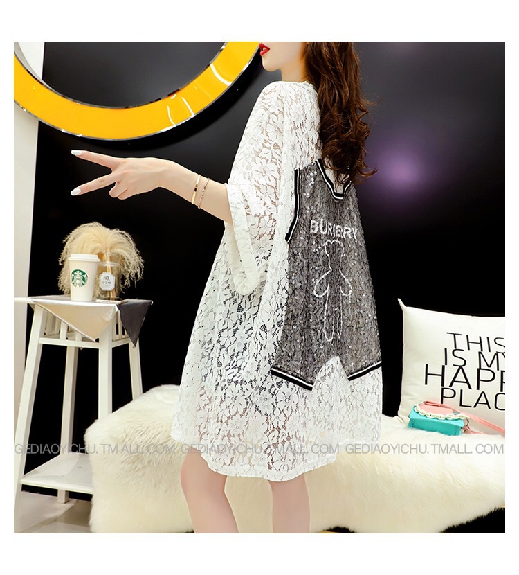 European large-sized cutout short-sleeved T-shirt for women, mid-length, 2021 new summer laid-back style, loose design sense top pic 9