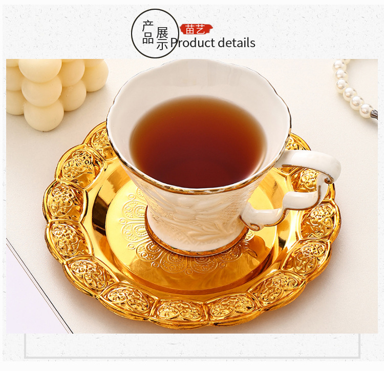 铁艺果盘家用客厅零食收纳盘高级饰品珠宝摆放盘子金色蛋糕甜品盘详情8