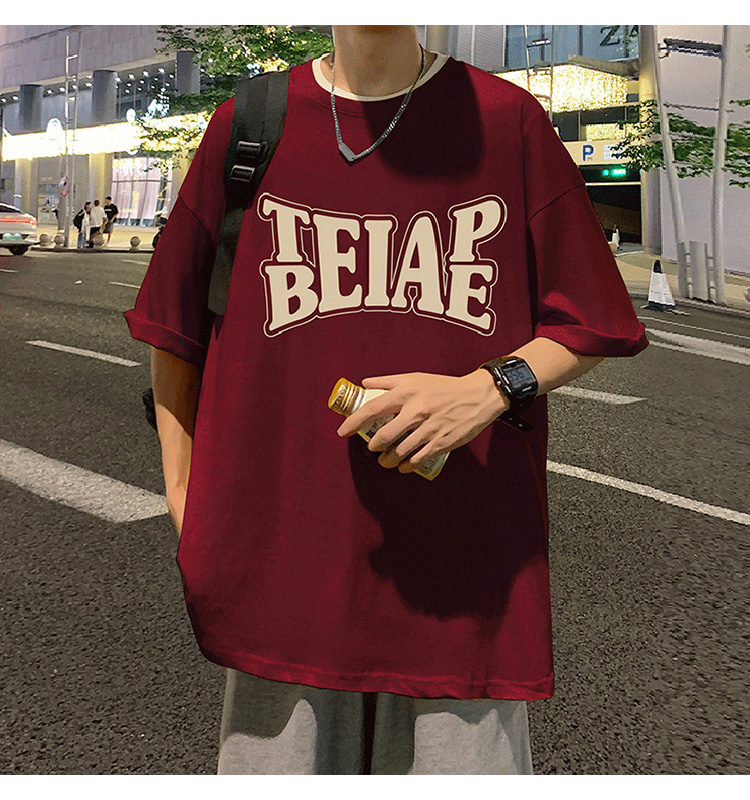 港风复古棉短袖T恤男ins潮牌夏季2024新款男装oversize宽松体恤详情22