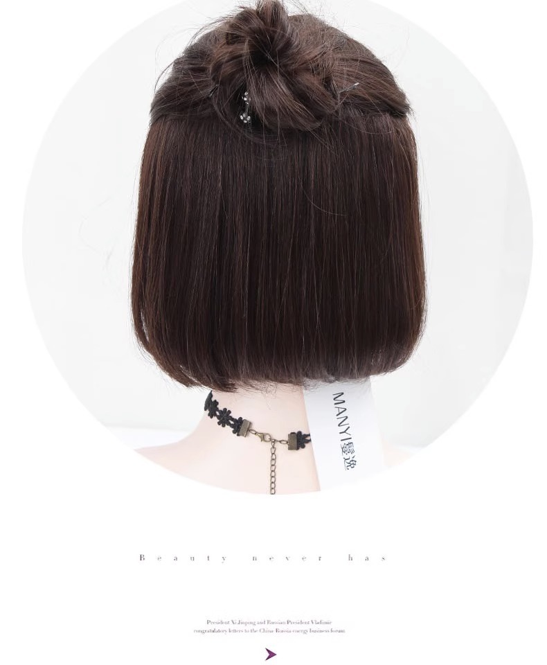 Wig for women, long straight hair, full head cover style, real hair strands, real hair, collarbone, full real, natural, round face, wavy, in stock pic 6