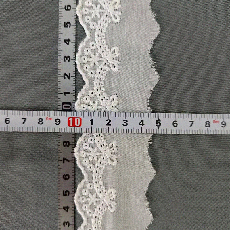 Wholesale of cotton embroidered lace, hollowed-out lace, embroidered skirt hem, clothing accessories, milk silk, perforated, barcode 2.5 pic 76