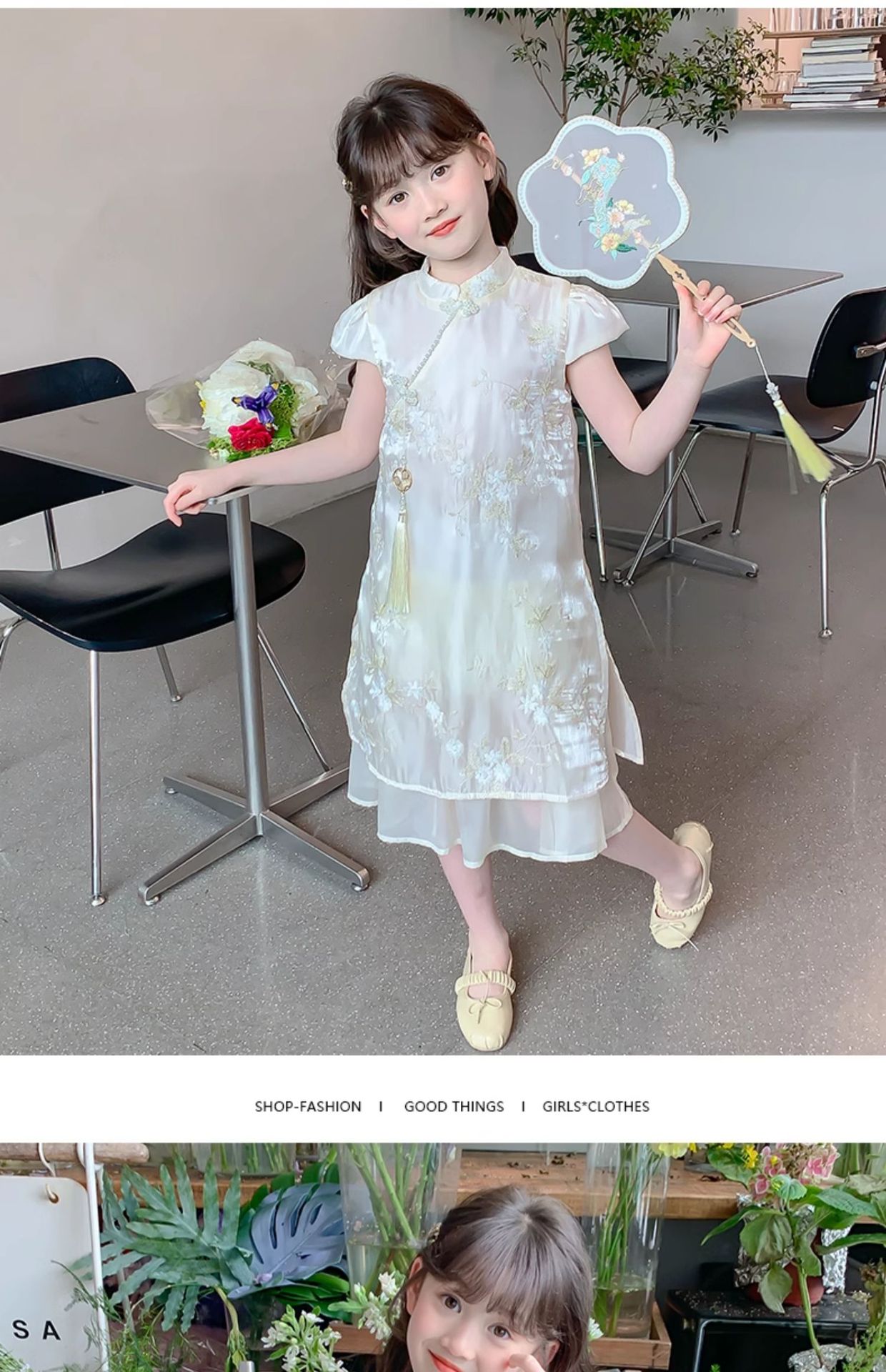 国潮女童夏装旗袍裙2025夏季新款儿童洋气裙子中大童中国风短袖连衣裙详情8