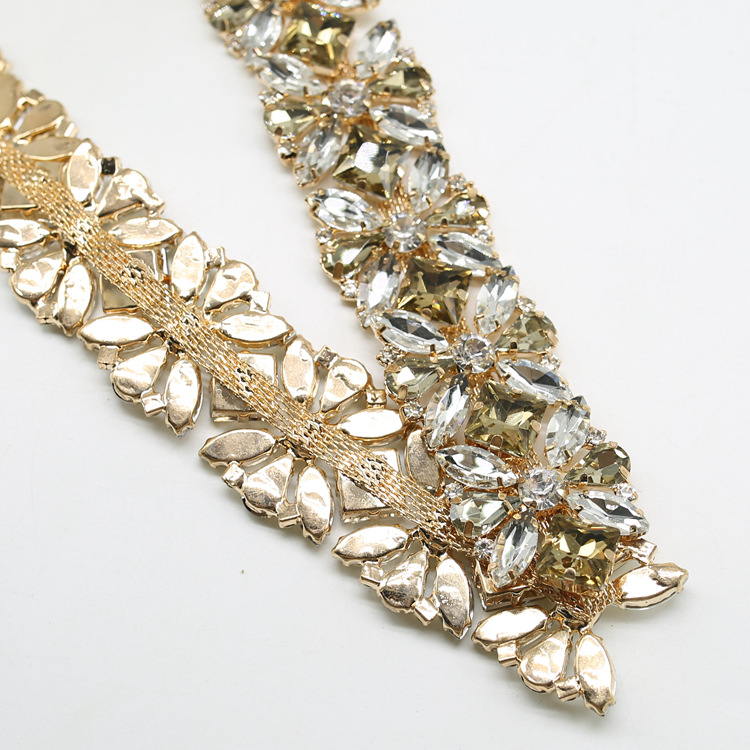 Fancy diamond chain, high-end water diamond decorative chain, hand-sewn headscarf decorative accessory, super sparkling glass DIY diamond jewelry pic 6