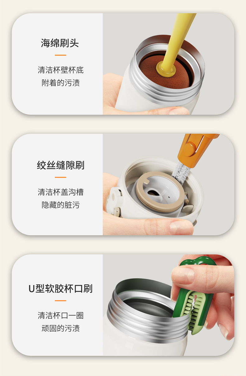 杯刷三合一胡萝卜长柄家用多功能洗杯刷清洁海绵瓶刷清洁刷批发详情16