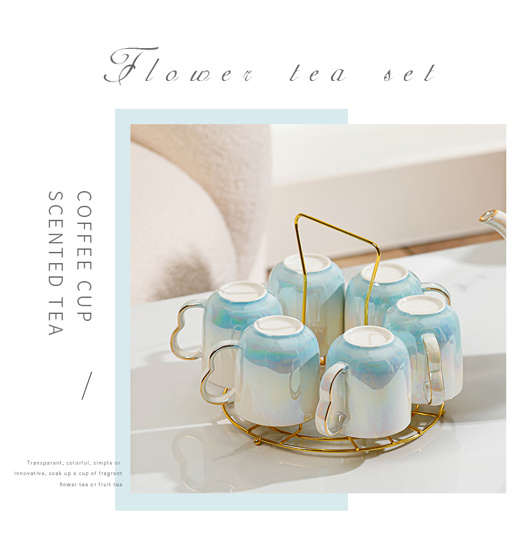 96N少女心陶瓷水杯家用套装客厅茶具杯子茶杯感轻奢乔迁结婚详情17