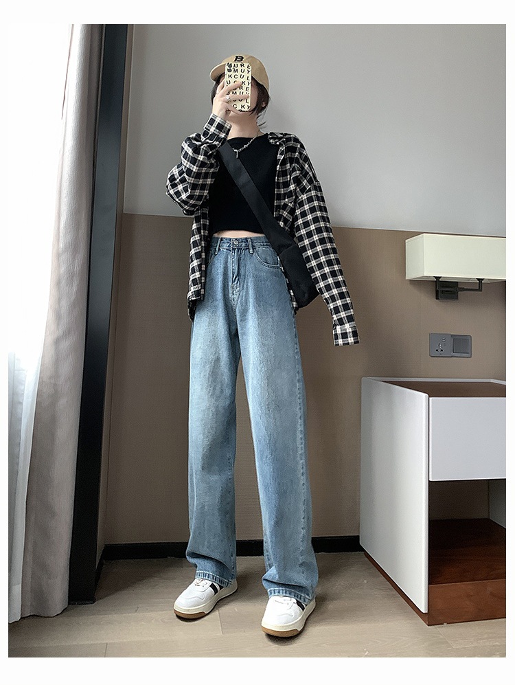 高腰阔腿牛仔裤女2022年夏季薄款显瘦百搭垂感直筒拖地裤子辣妹潮详情21