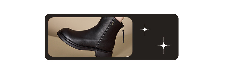 秋冬加绒真皮马丁靴女 韩版后拉链瘦瘦女靴子复古中帮大码休闲鞋详情18