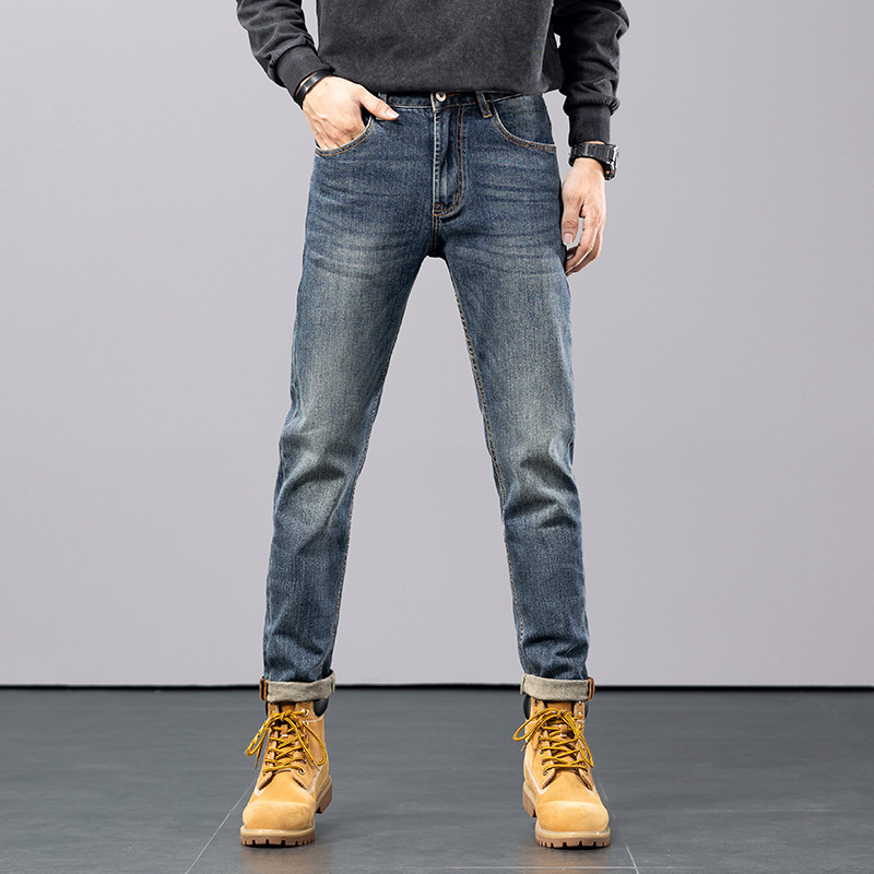 美式大牛直筒牛仔裤男秋季新款潮牌修身舒适柔软水洗休闲百搭长裤详情1