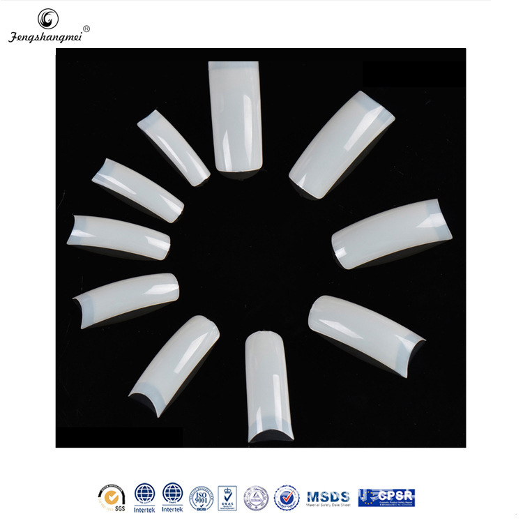Wholesale of 100-piece long salon nails, fake nails with curved edges, French wearable nail nails, DIY semi-attached nails pic 2