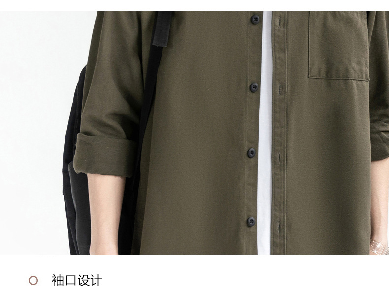 衬衫男2023春夏新款男士长袖韩风青少年翻领商务休闲开衫衬衫详情21