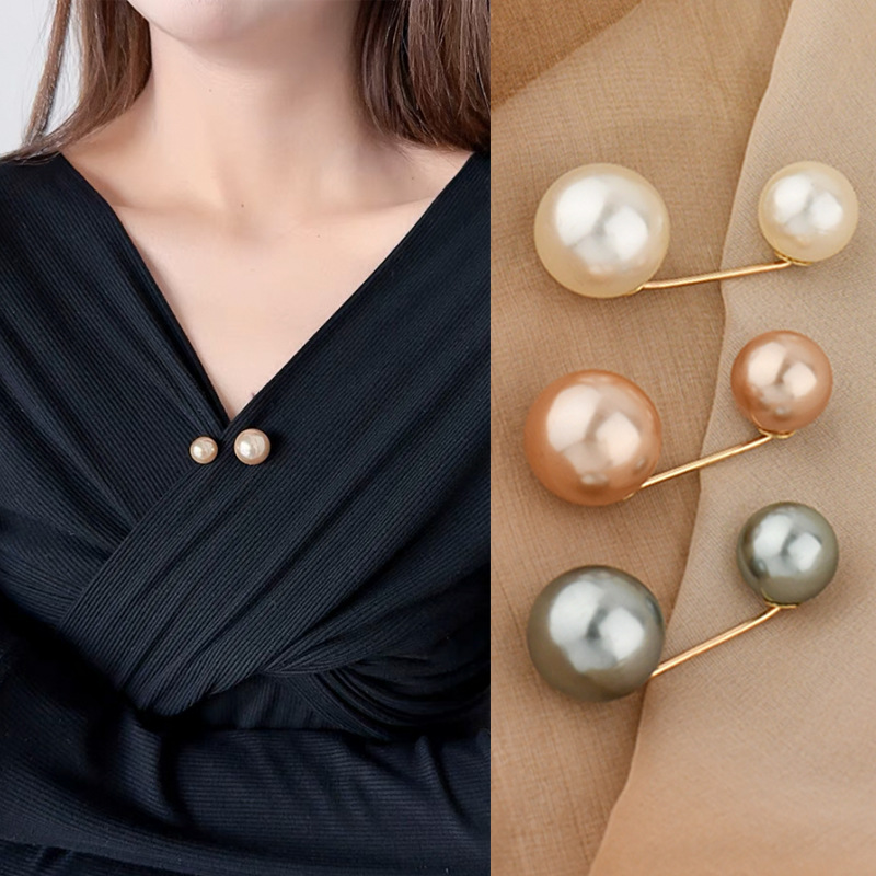 厂家批发裙子收腰扣防走光珍珠装饰胸针固定衣服松紧腰改小神奇详情1