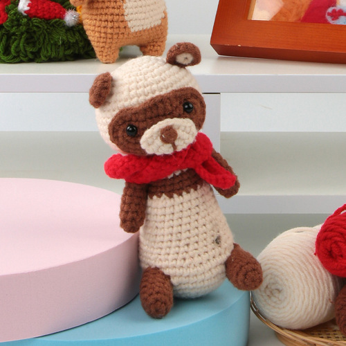 毛线钩针材料包泰迪制作DIY针织毛线团钩织玩偶编织盆栽植物详情6