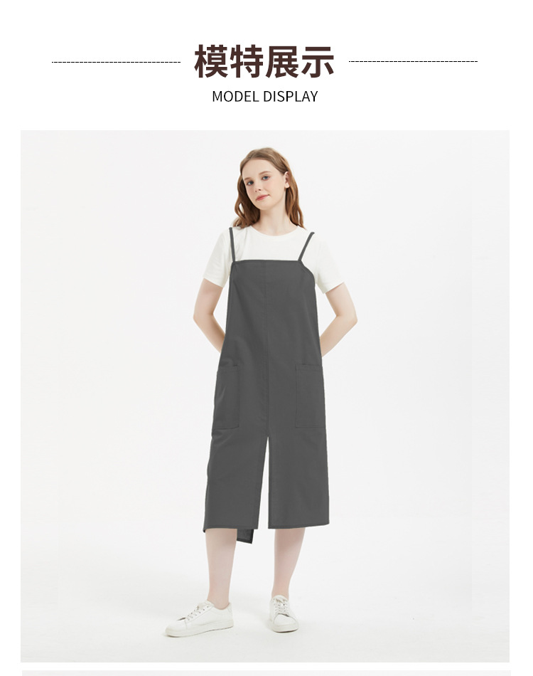 现货夏季透气全棉吊带围裙 亚马逊跨境热销防水可印logo无袖罩衣详情6