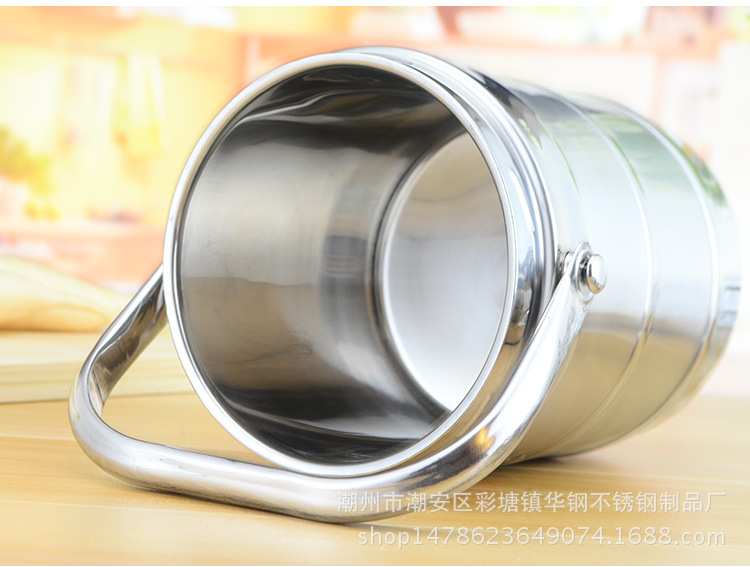 Factory direct sales of stainless steel vacuum pot double-layer insulated lunch box, straight Chinese-style insulated food compartment bucket pic 14