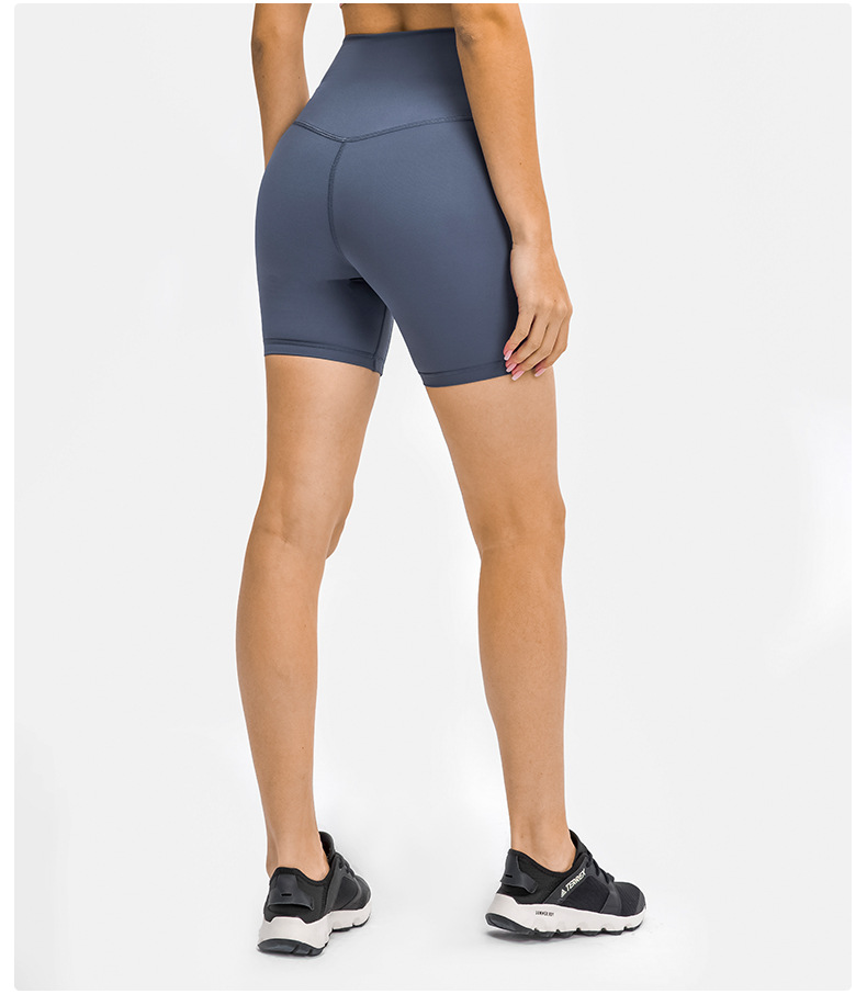 New nude-feel, no-embarrassment line solid color yoga shorts, double-sided brushed tight elastic sports and fitness three-inch pants for women pic 50