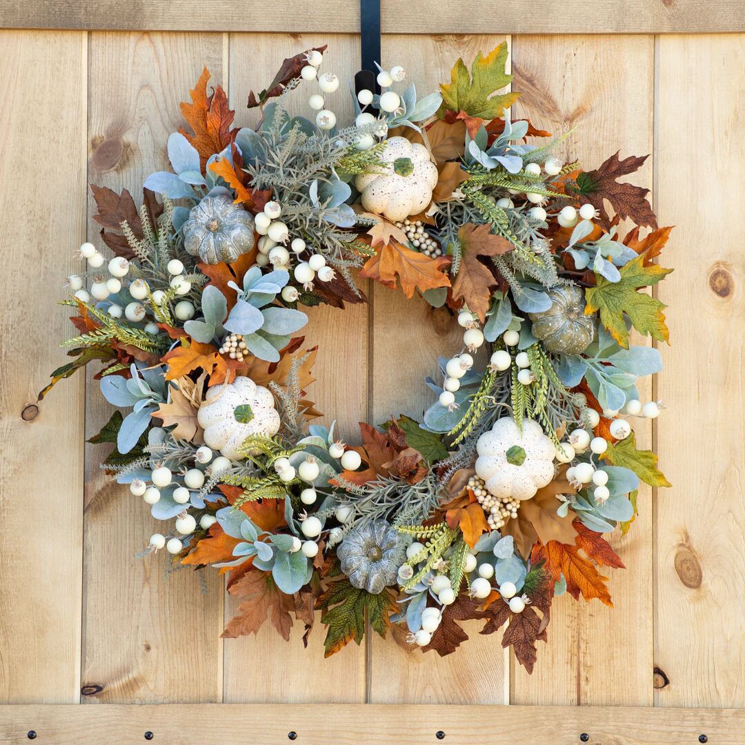 Cross-border Halloween gratitude Autumn simulation garlands, frost leaves, pumpkin pendants, door decorations, window display props pic 4