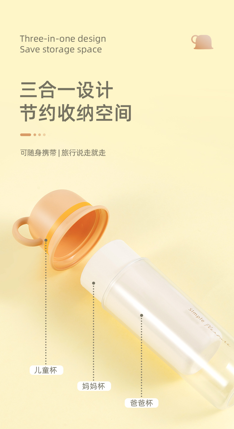 三合一旅行漱口杯家庭套装便携式洗漱杯儿童家用刷牙缸塑料牙刷杯详情11