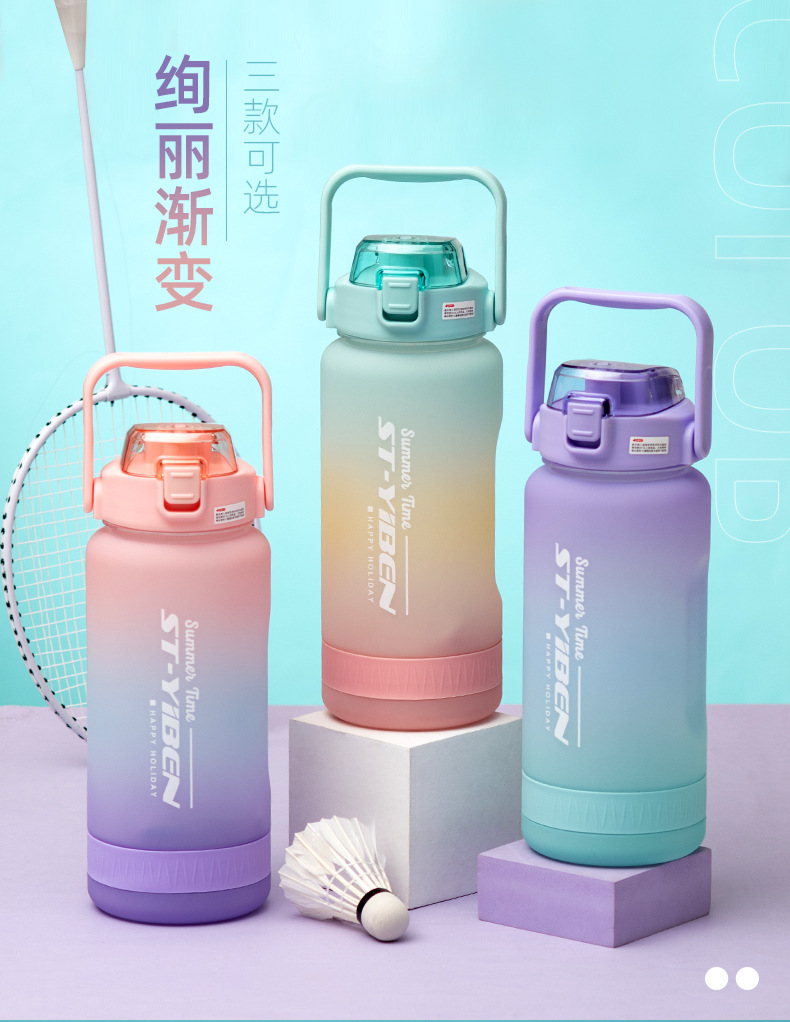 Yiben Chunxiang Space Cup, a creative double-mouthed, personalized gradient water cup, is a portable large-capacity plastic cup for outdoor sports pic 3