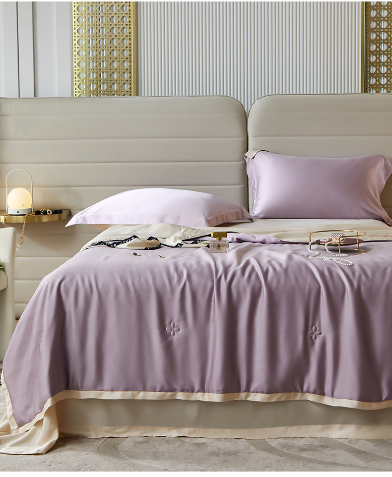 高端120支天丝夏凉被四件套夏季薄被子可水洗冰丝夏被真丝空调被.详情20