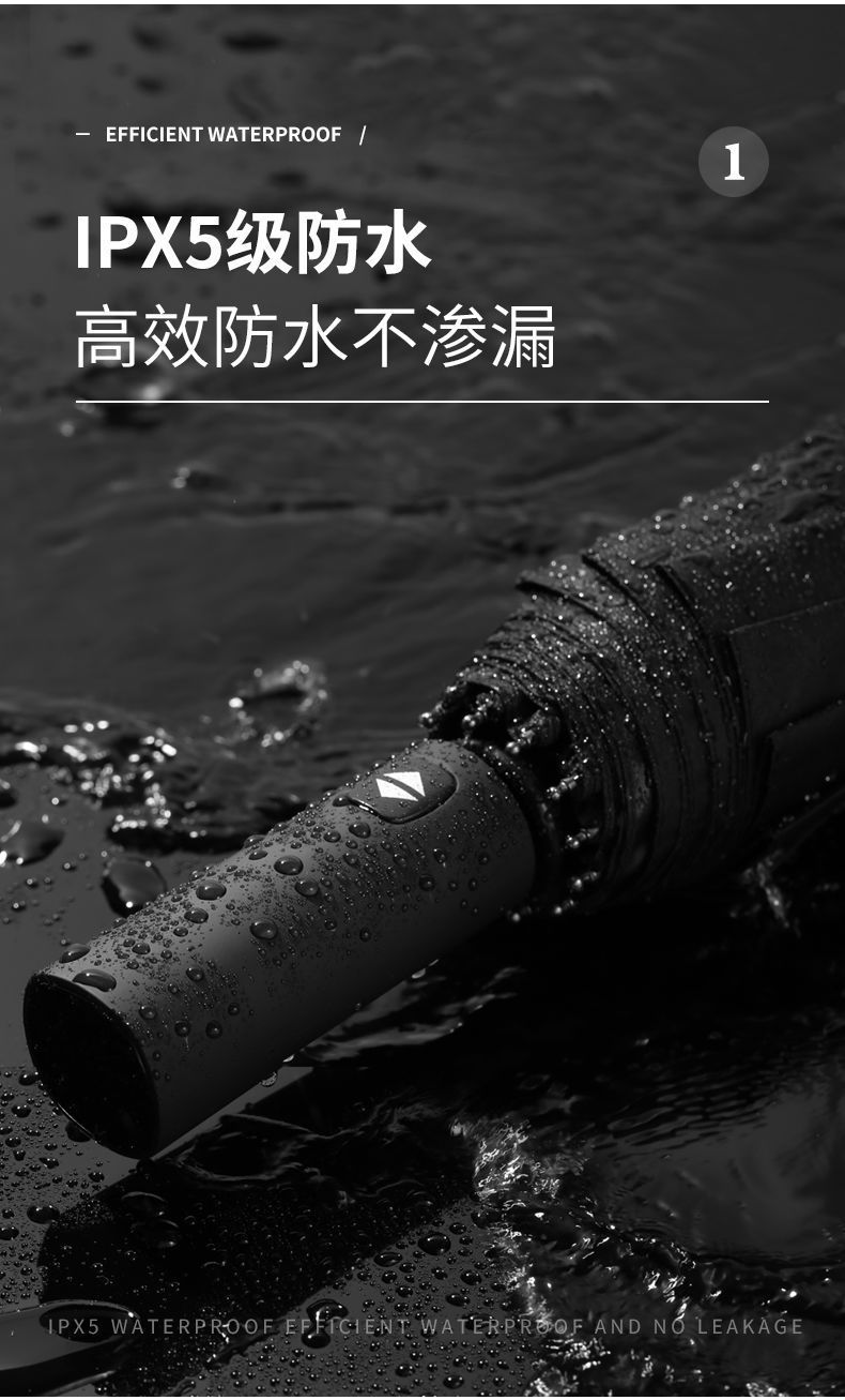 New 12-bone black rubber fully automatic umbrella folding business umbrella three-fold sunshade and protection 嗮 sun umbrella advertising umbrella pic 36