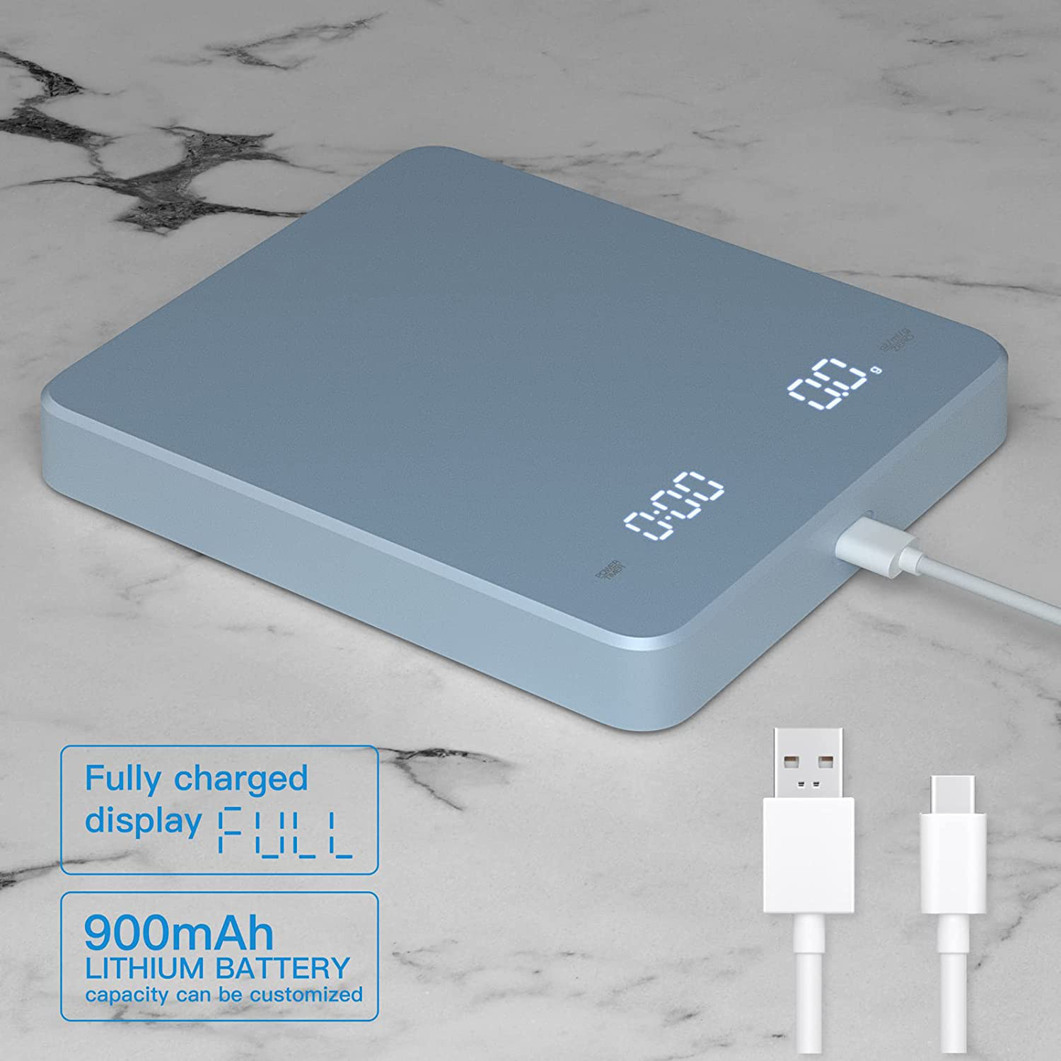 手冲咖啡电子秤自动计时3kg家用厨房秤台称新款LED隐屏充电咖啡称详情13