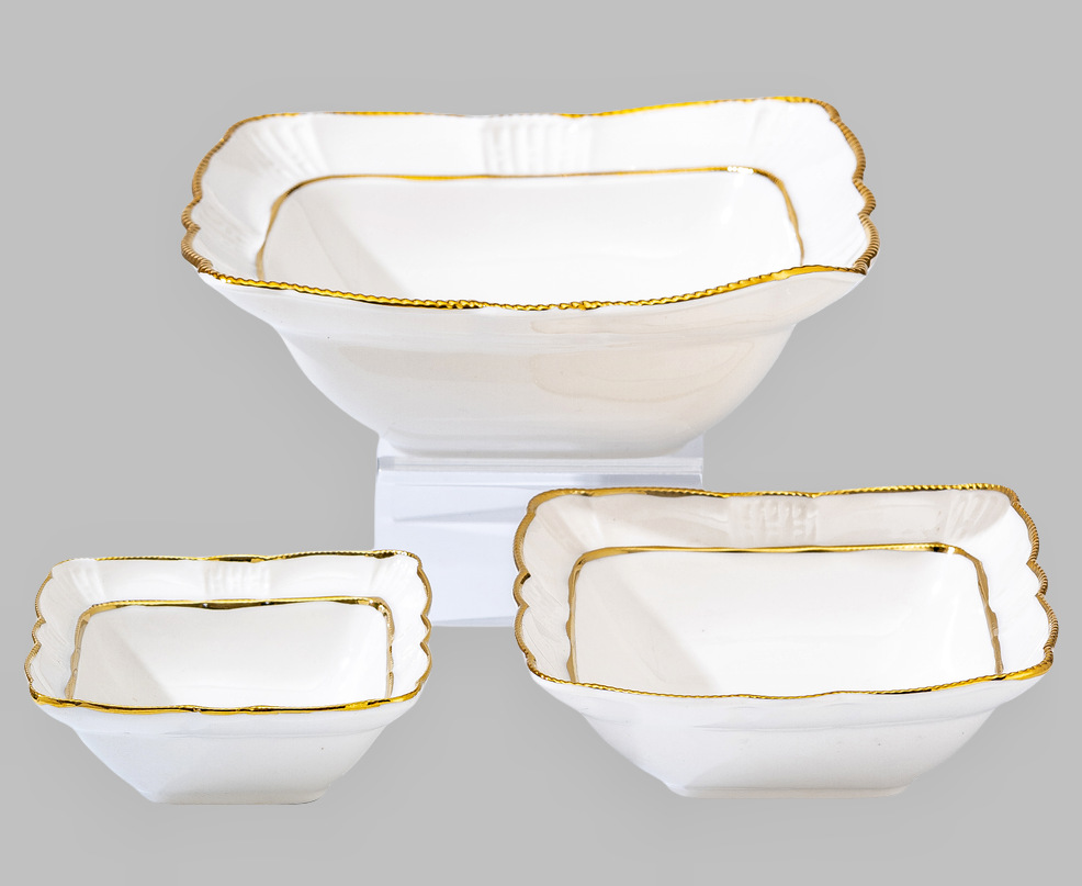 Wholesale of light luxury ceramic tableware sets, high-end gold-plated plates with gold edges pic 5
