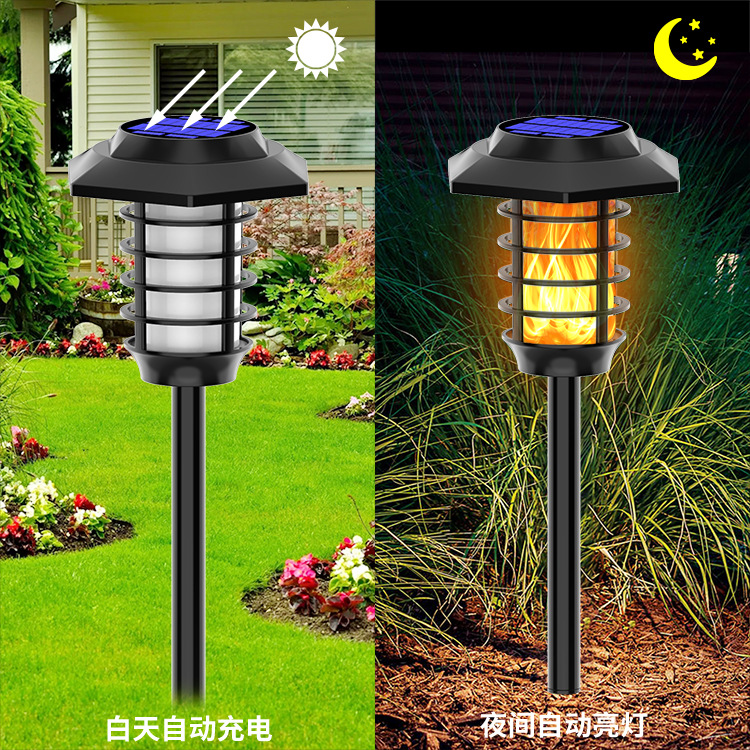 New solar flame lamp, courtyard outdoor waterproof landscape lighting torch lamp, garden lawn lamp pic 3
