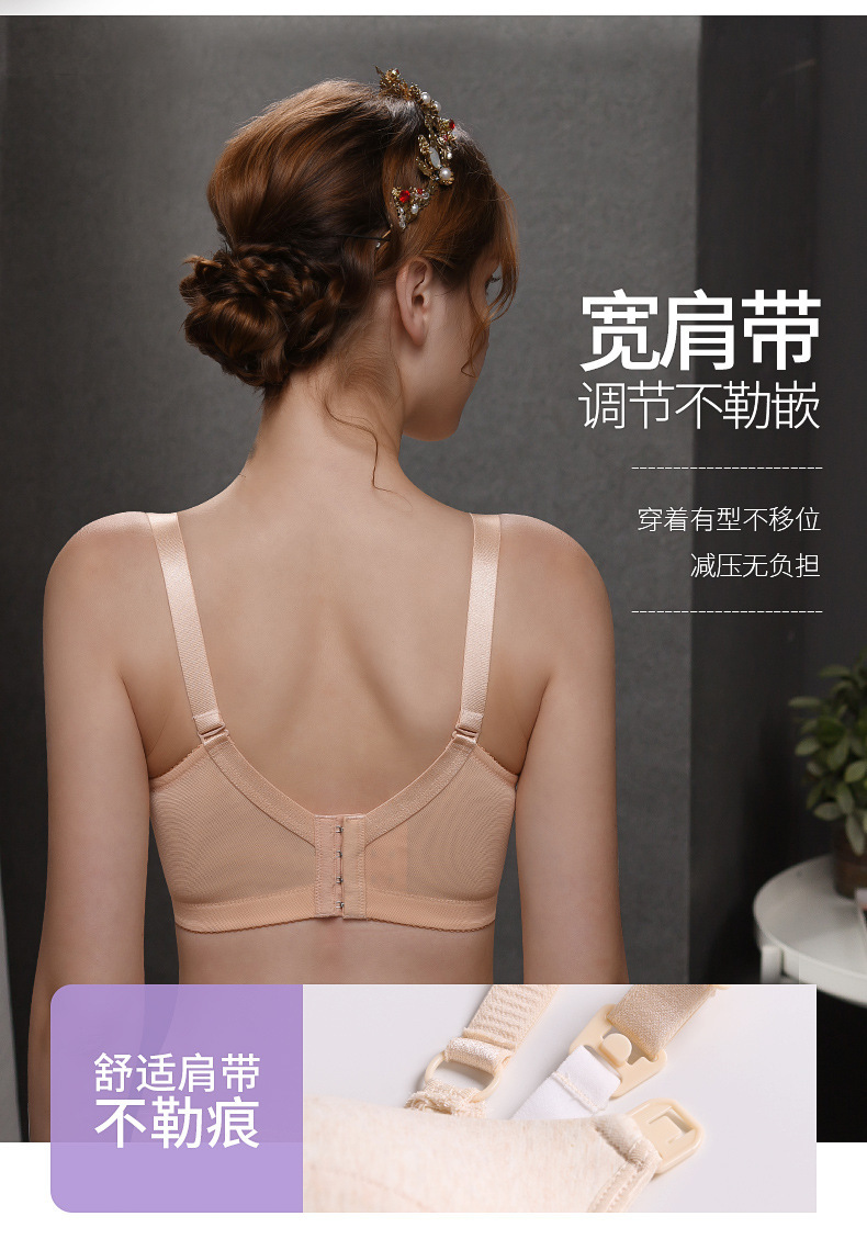 New lace pure cotton inner cup open-button lactation bra, comfortable, breathable, gathering and adjustable bra for pregnant women pic 6