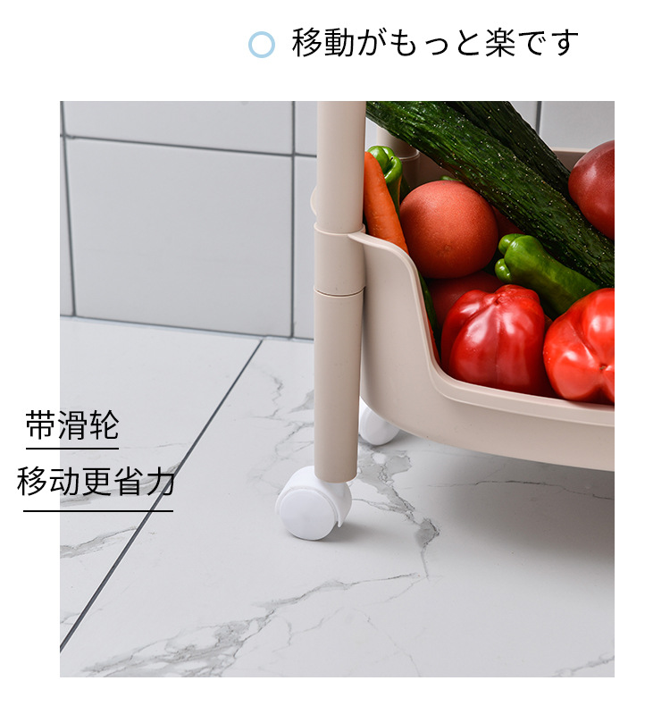 W15-2338 Kitchen plastic vegetable and fruit sorting rack with three or four layers including vegetable boxes, bathroom towel changing and washing storage rack pic 7