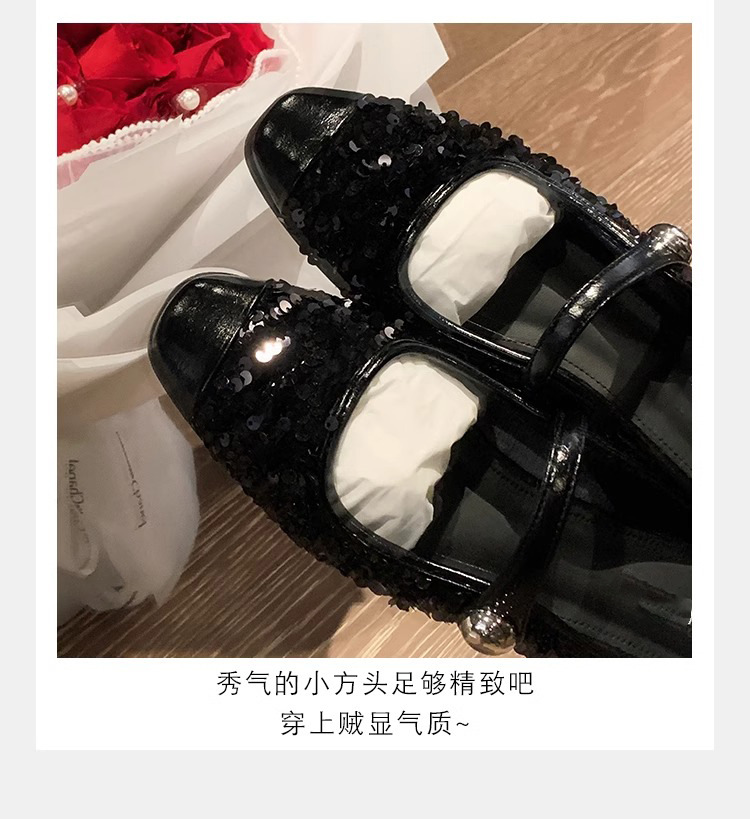 银色玛丽珍鞋亮片芭董舞鞋子真皮女鞋葡萄妈单鞋女2024春款女鞋子详情17
