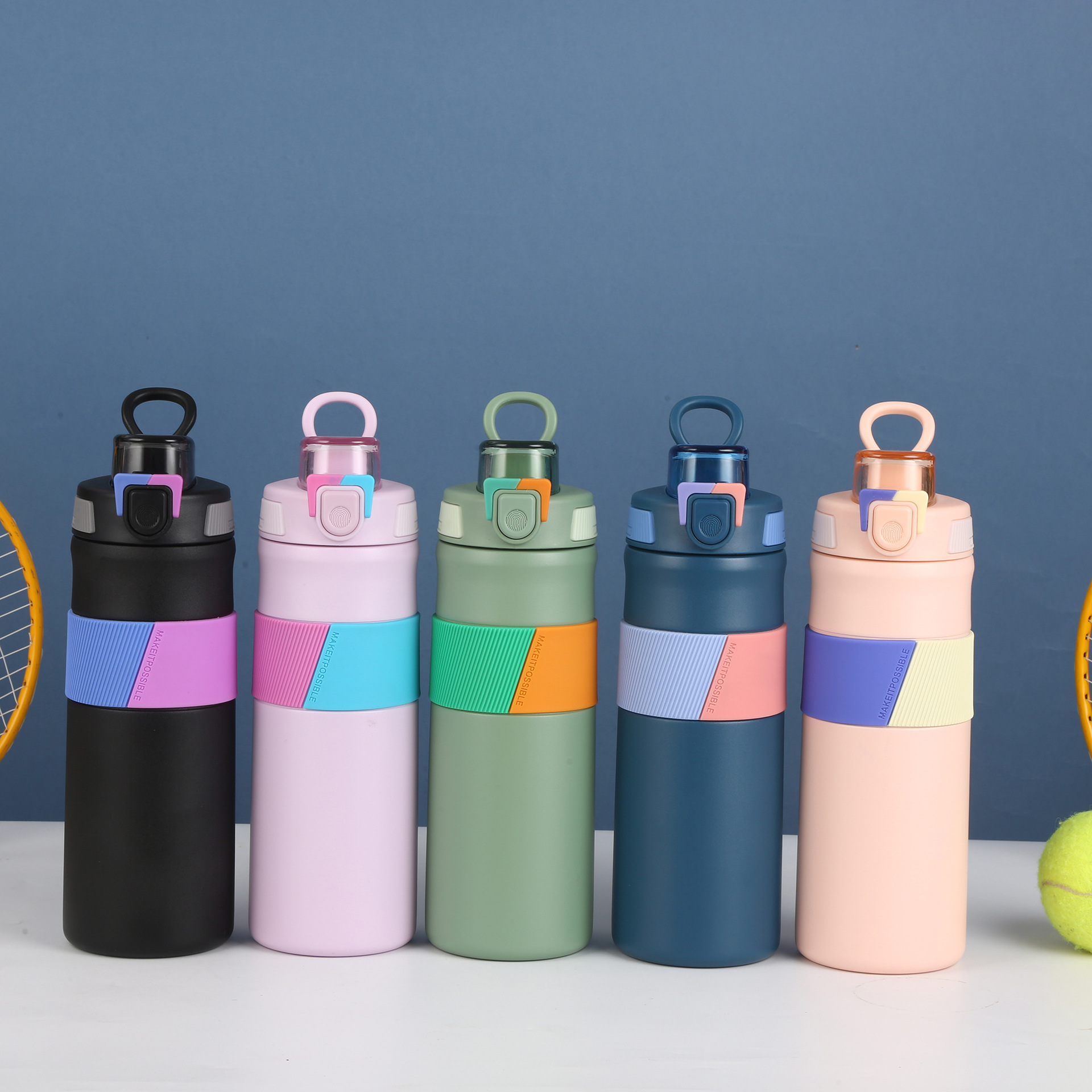 提环便携加厚耐摔316不锈钢保温杯创意拼色户外运动旅游水壶详情1