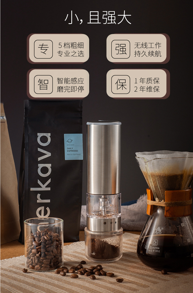 Wholesale of electric coffee grinders, household portable coffee bean grinders, fully automatic coffee grinders, cross-border coffee machines pic 2