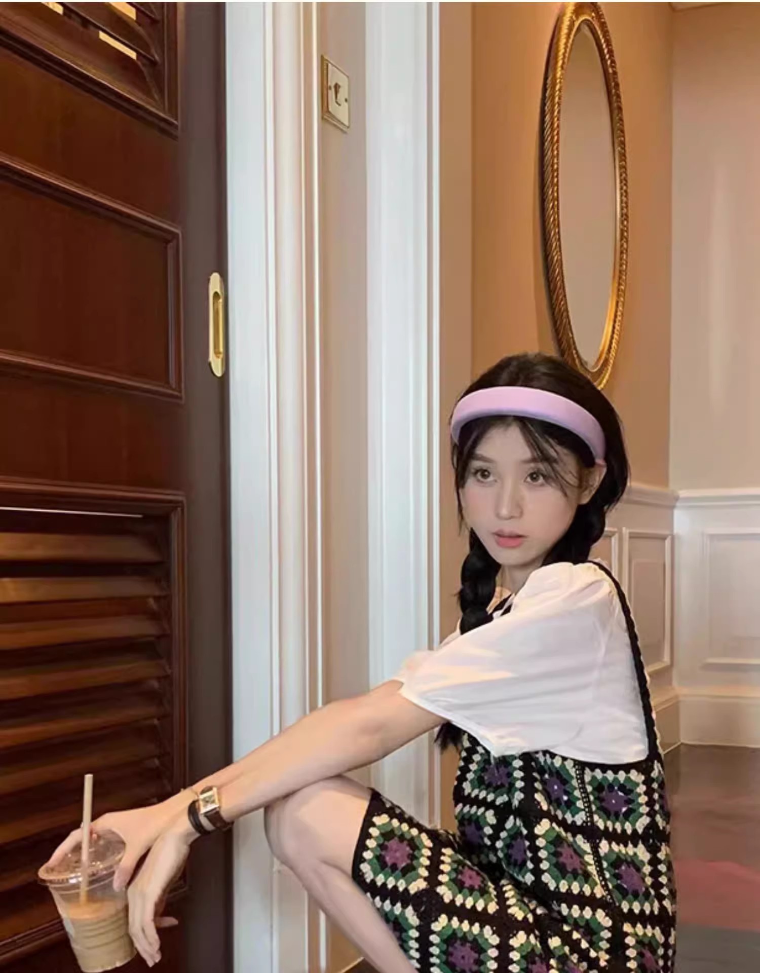 镂空勾花吊带连衣裙女夏复古宽松百搭田园渡假风质感外搭港式长裙详情11