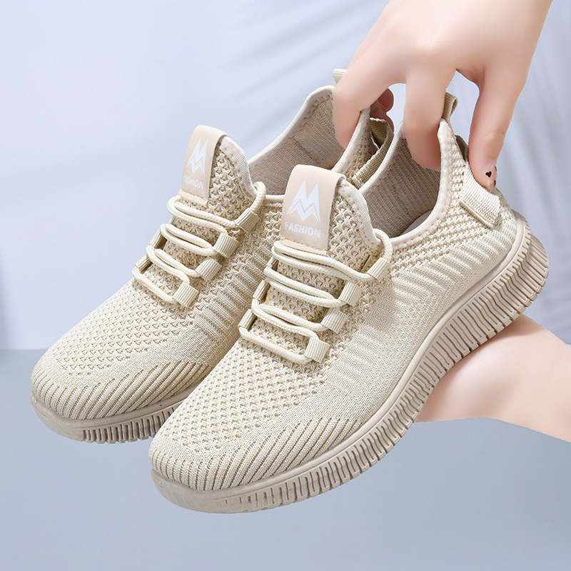 运动鞋女飞织网面女鞋夏季透气百搭休闲女士轻便软底健身跑步鞋子详情2