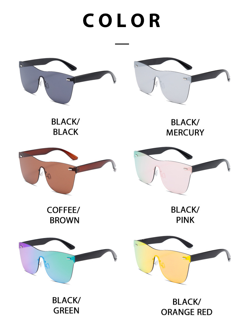 8213 Frameless one-piece lens sunglasses for men and women, cycling, sports and fashion, European and American cross-border Amazon UV400 trend pic 11