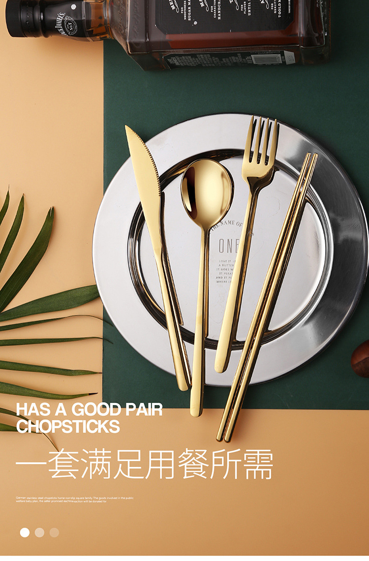 Wholesale 304 stainless steel portable tableware, student portable Korean-style knives, spoons, chopsticks, forks, spoons and chopsticks gift sets pic 21
